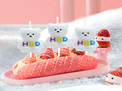 Cute Art Bear Shaped Birthday Cake Candles For Decoration